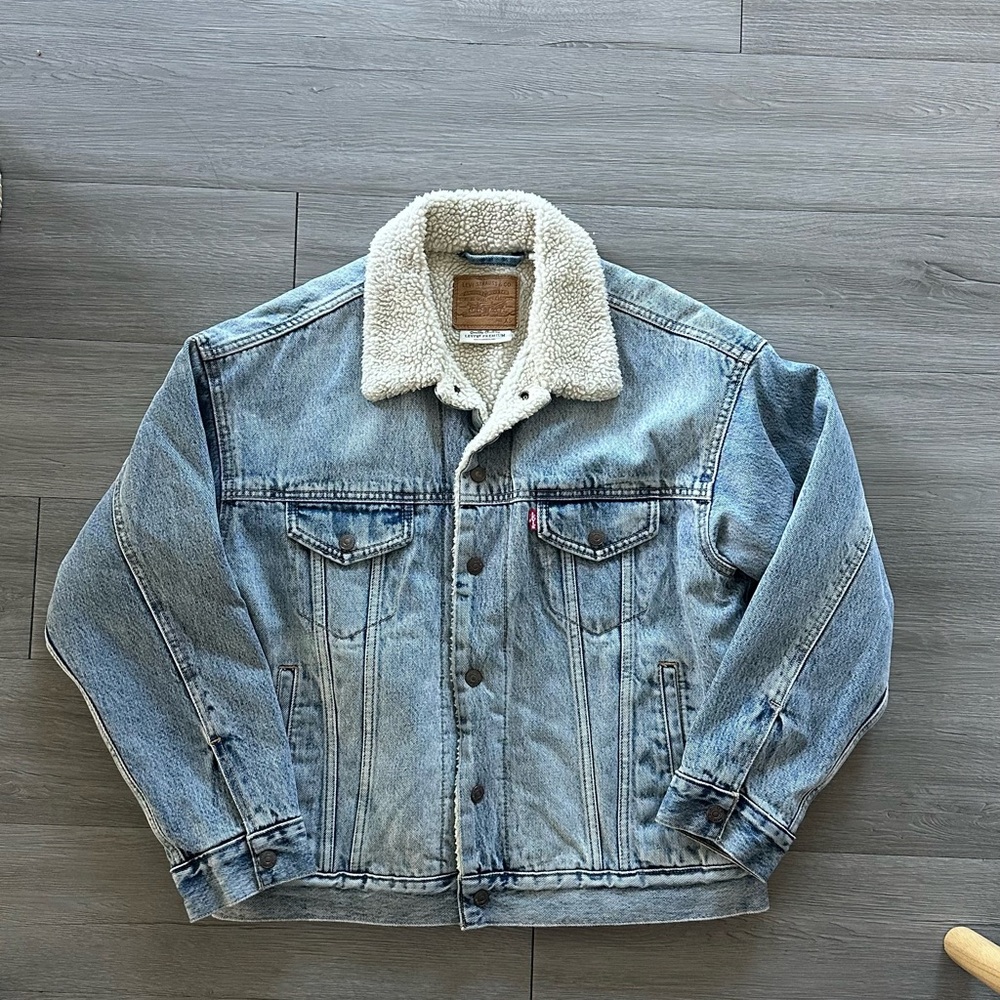 Levi's Blue Lightweight Shirt Jacket with Sherpa Lining